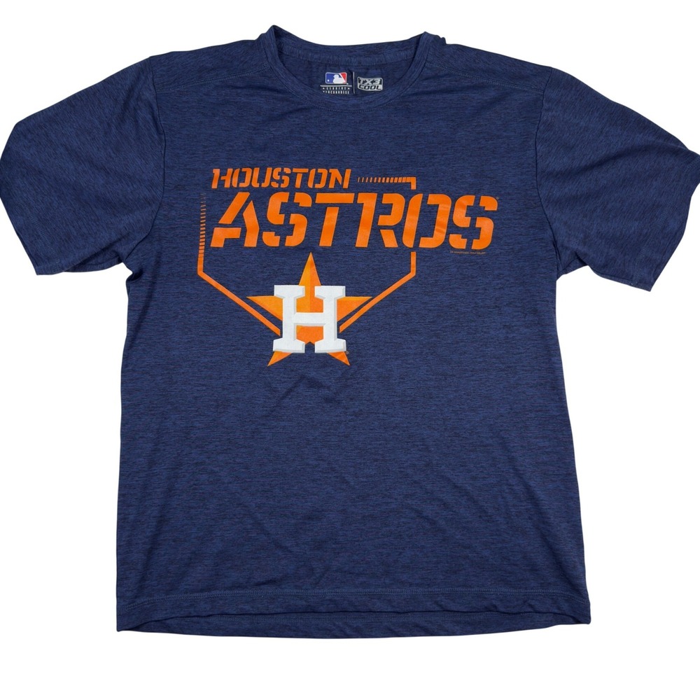MLB Houston Astros T-Shirt Medium TX3 Cool Performance Heather Navy Blue